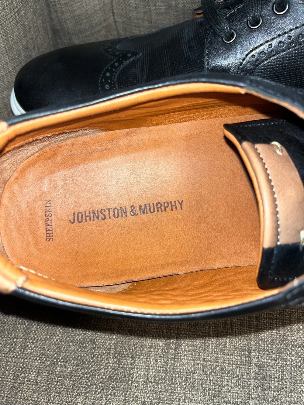 Johnston & Murphy Elliston black Wingtip Leather Sneakers men's 11.5